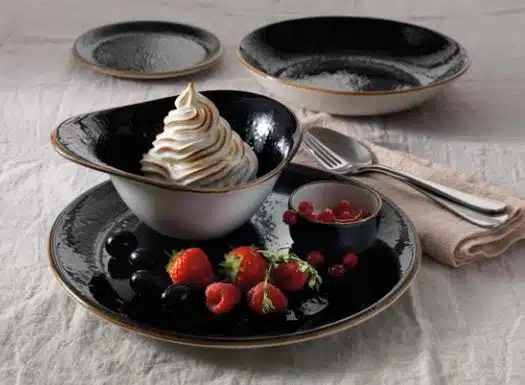 Steelite Craft Liquorice Geschirr Teller und Tassen